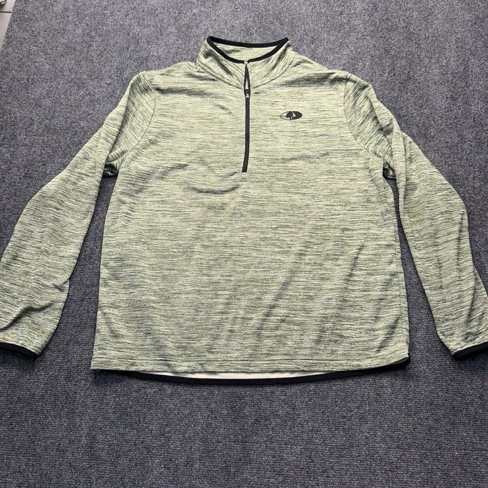 Mossy Oak Mens Quarter Zip Pullover Sweater Sweatshirt Green XL hunting Casual